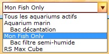 Liste intuitive des aquariums
